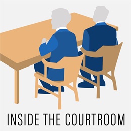illustration of attorney and defendant