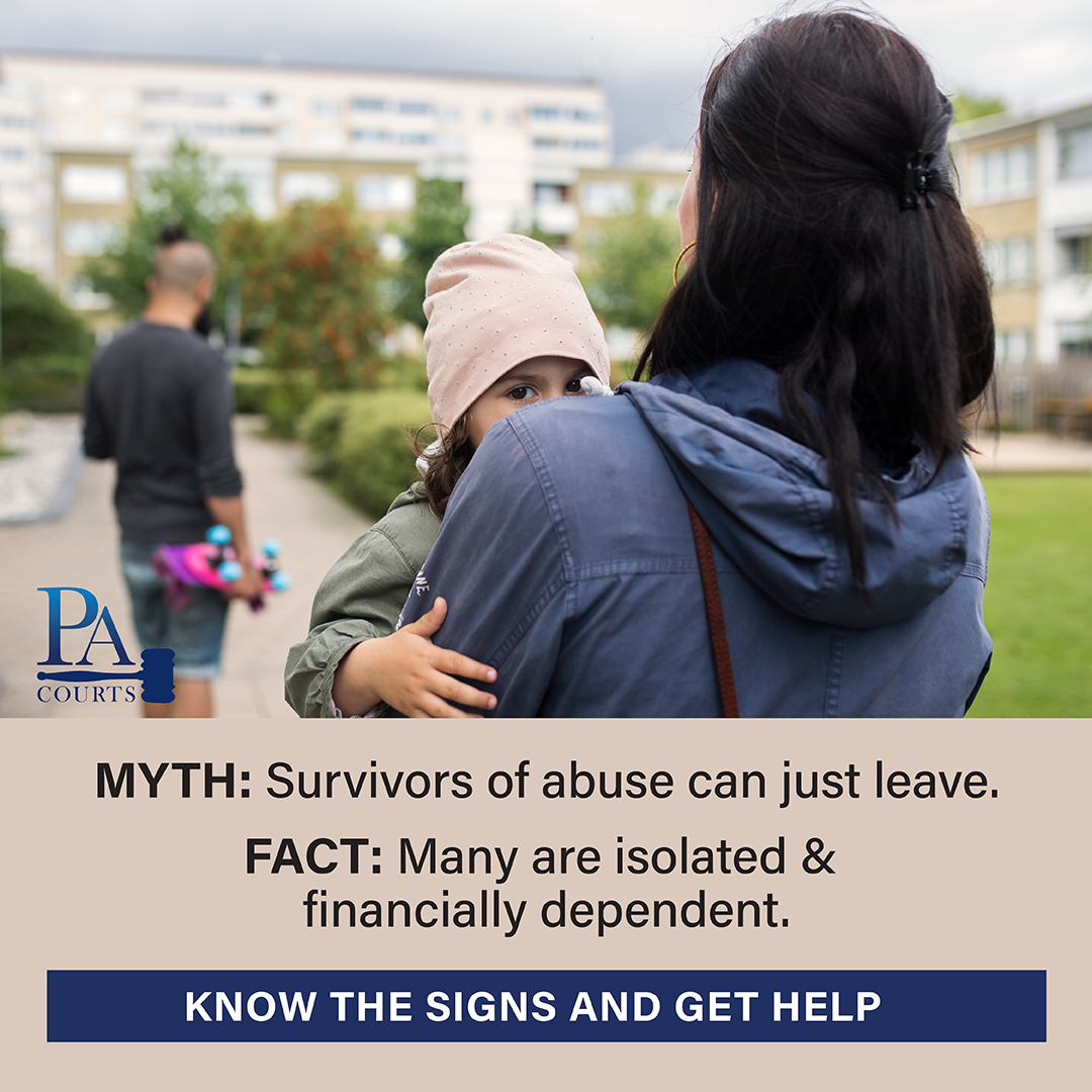 Myth: Survivors of abuse can just leave. Fact: Many are isolated and financially dependent.