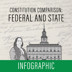 Constitution Day: Icon for Infographic of the differences between the state and federal constitution
