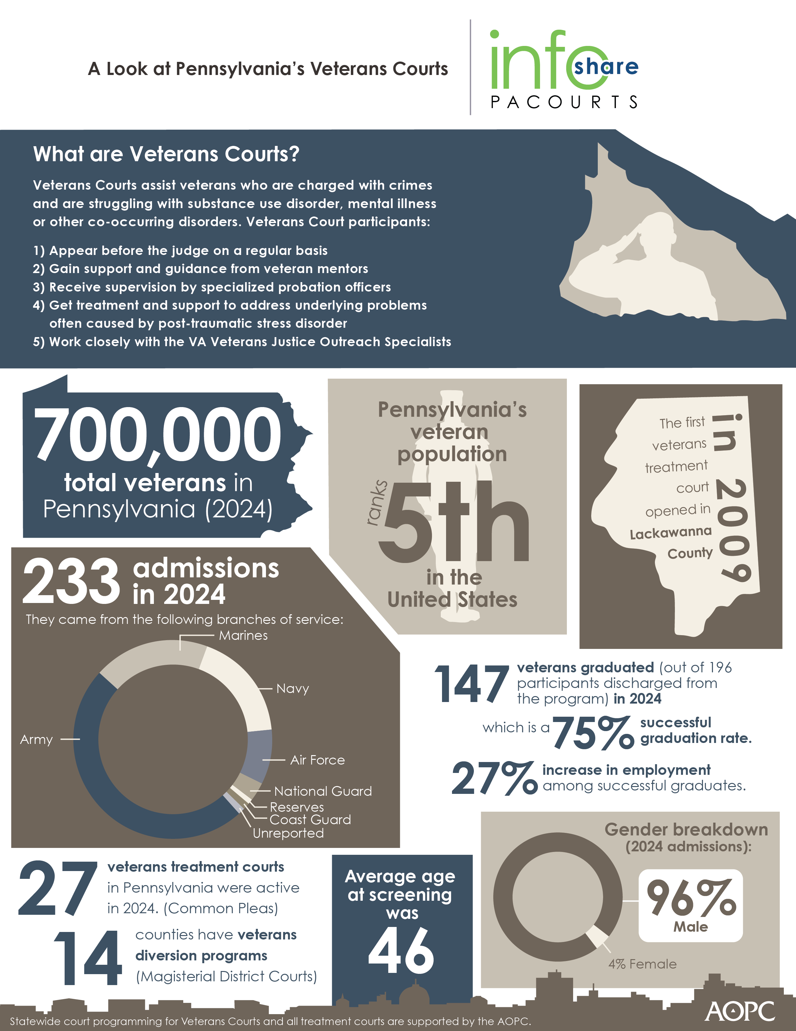 Infographic on Pennsylvania's Veterans Treatment Courts